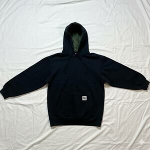 Real Work Wear Relaxed Fit Black Hoodie Sweatshirt Unisex Mens Small